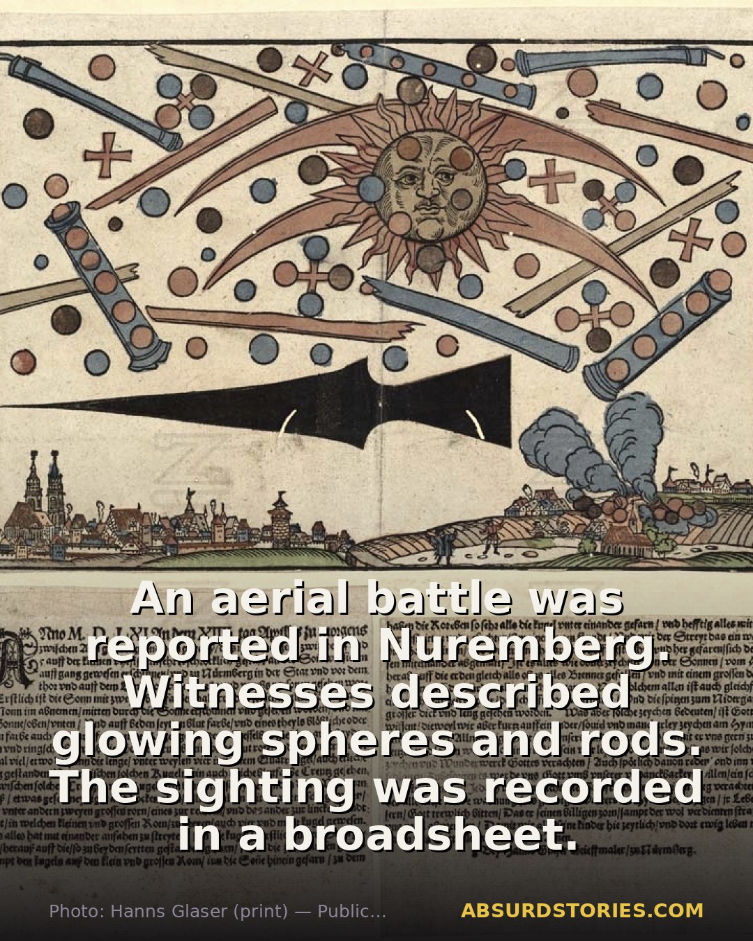 Aerial Battle Reported Over Nuremberg in 1561