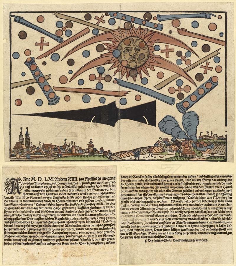 Aerial Battle Reported Over Nuremberg in 1561